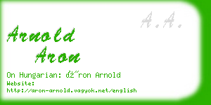 arnold aron business card